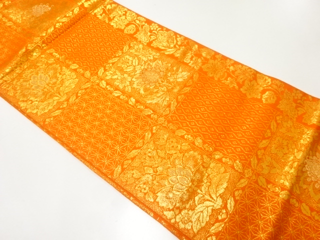 JAPANESE FUKURO OBI / WOVEN CHINESE FLOWER
